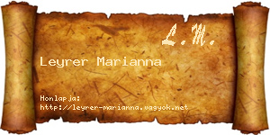 Leyrer Marianna névjegykártya
